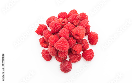fresh rasberry on white photo