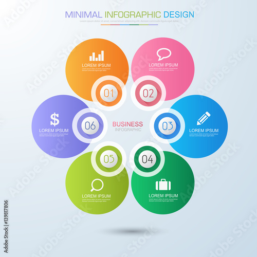 Infographic Elements with business icon on full color background  process or steps and options workflow diagrams,vector design element eps10 illustration