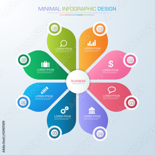 Infographic Elements with business icon on full color background  process or steps and options workflow diagrams,vector design element eps10 illustration