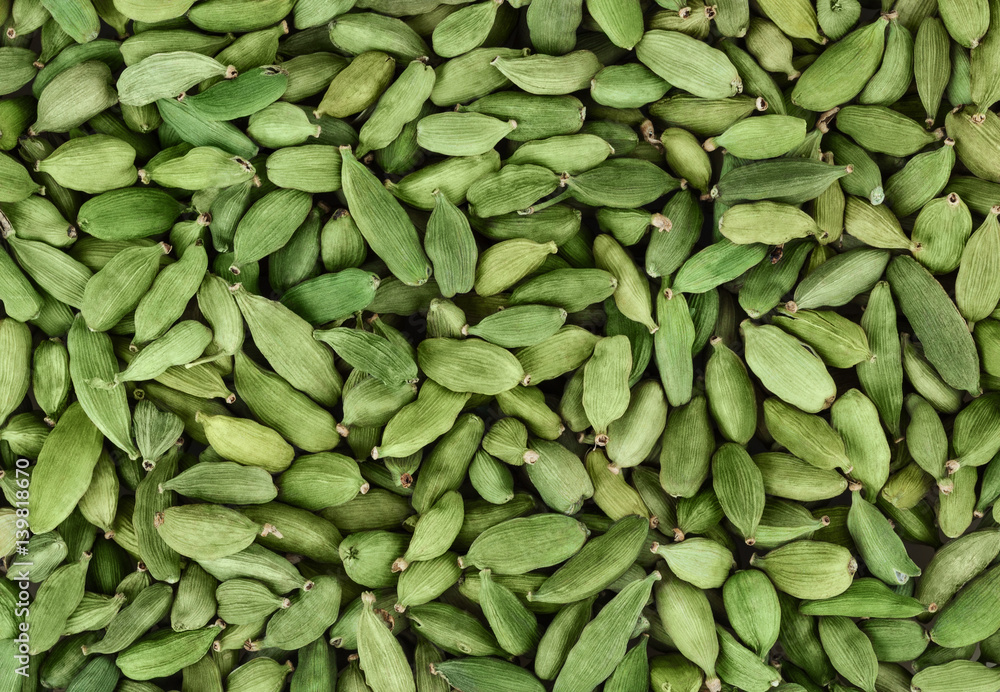 Dry green cardamom background