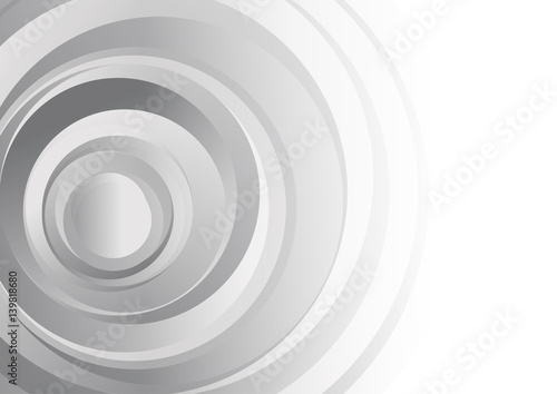 Fototapeta Naklejka Na Ścianę i Meble -  Vector : Abstract gray and white circle on white background