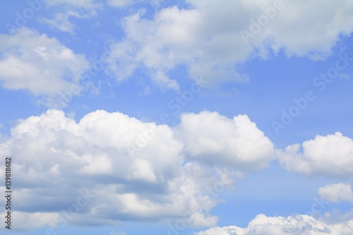 blue sky with big cloud and raincloud, art of nature beautiful and copy space for add text © pramot48