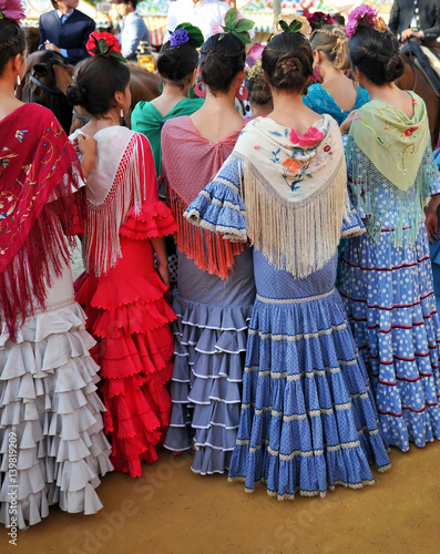 Spanish girls, Fiesta in Spain  photo