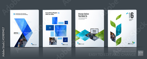 Business vector set. Brochure template layout, cover design annu