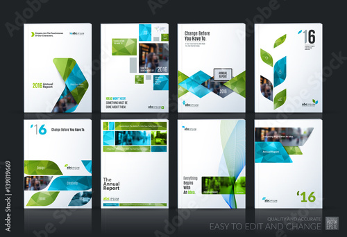 Business vector set. Brochure template layout, cover design annu