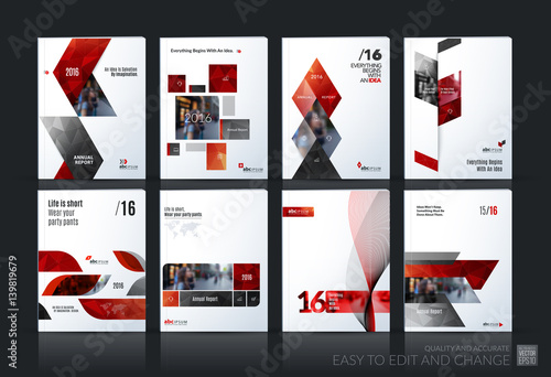 Business vector set. Brochure template layout, cover design annu