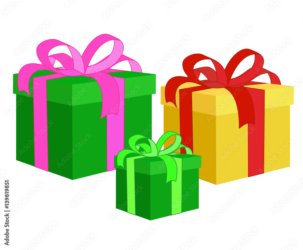 Fototapeta premium Подарок. Набор коробок. 