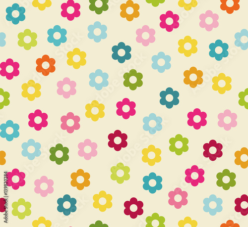 Seamless pattern with colorful flowers