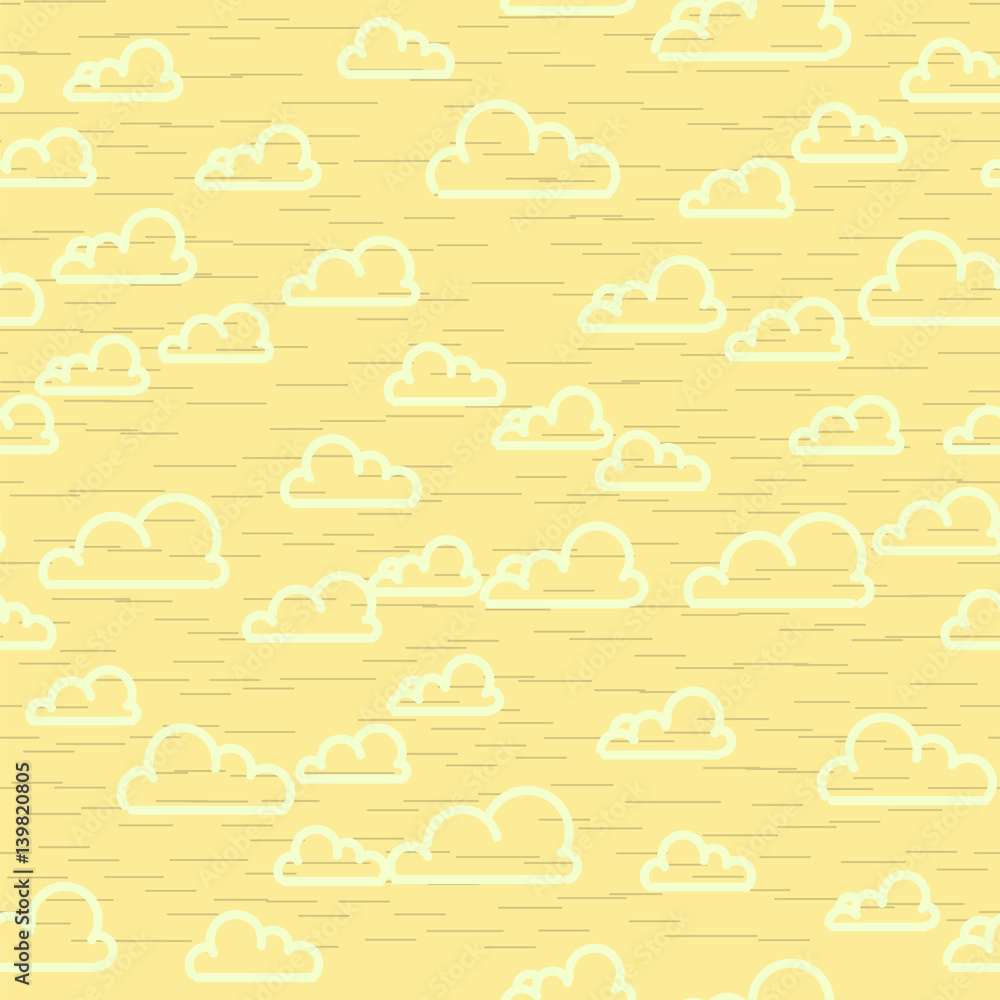 Abstract yellow cloudy sky seamless pattern. Clouds lines bright background. Abstract yellow cloudy sky seamless pattern. Clouds lines bright background.