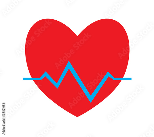 Colorful heart pulse, heartbeat icon vector isolated white background. Medical icons.