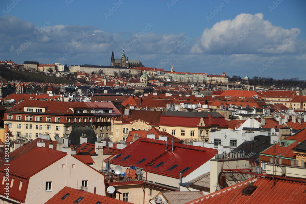 Depth field view of castle and roofs / Praha Czech rep. (large 1/3 sky) Depth field view of castle and roofs / Praha Czech rep. (large 1/3 sky)