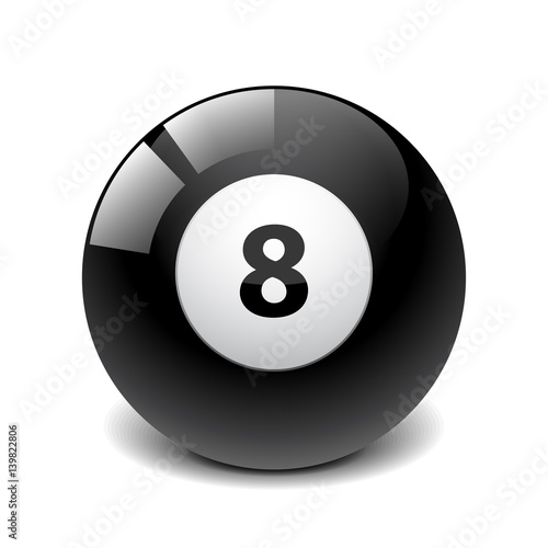 Billiard ball isolated on white vector