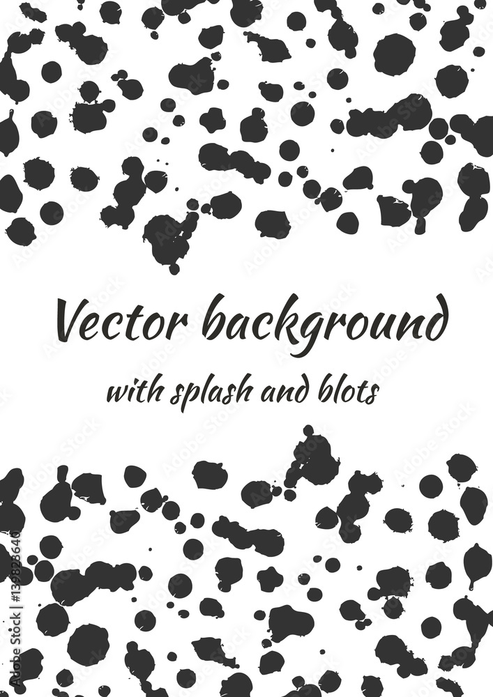 Fototapeta premium Vector watercolor background with ink blots, splash and brush strokes. Colorful creative artistic template for card, layout, cover.