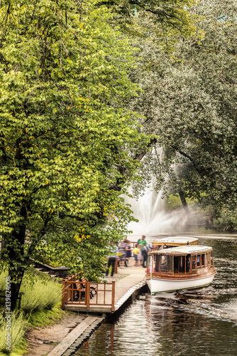 Latvia, Riga, Kronvalda Park at city canal photo