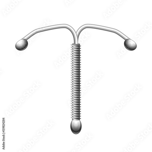Intrauterine device IUD isolated on white vector