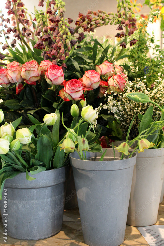 colorful flowerarrangements with tulips