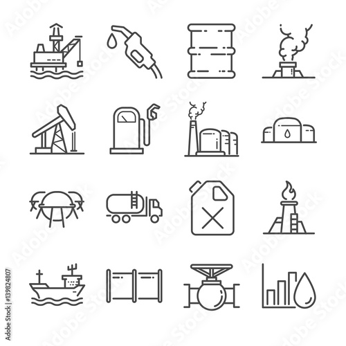 Oil line icons