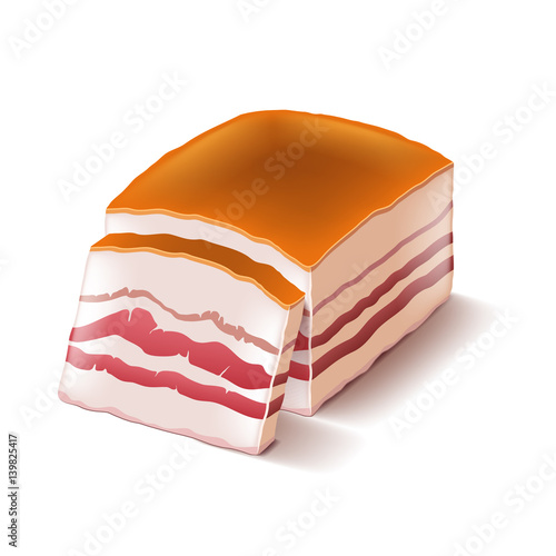 Pork lard isolated on white vector