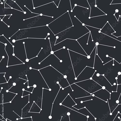 Tapety Wektorowy bezszwowy wzór z gwiazdozbiorem na czarnym tle.