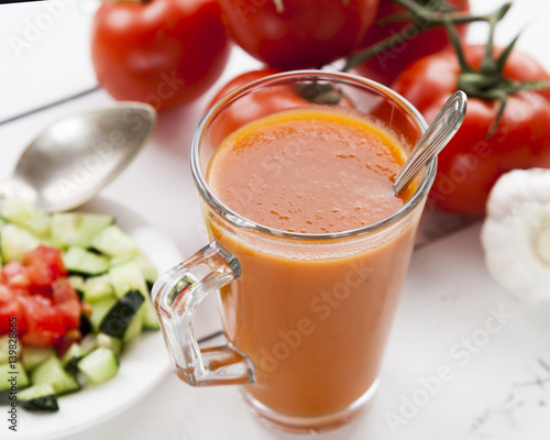 Spanish Gazpacho, cold and refreshing tomato soup