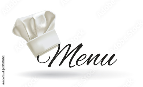 Cook hat. Menu chef hat, vector illustration