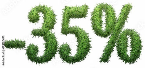 -35  sign  made of grass.