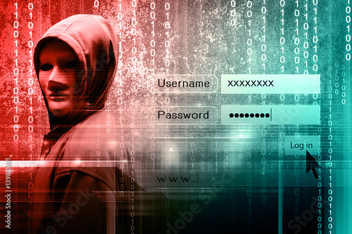 Computer hacker or Cyber attack concept background 