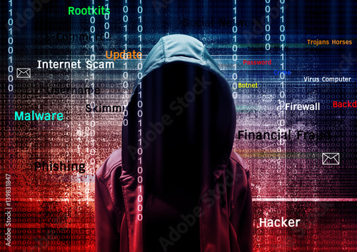 Computer hacker or Cyber attack concept background 