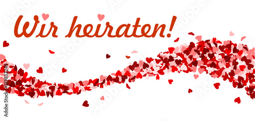 Wallpaper Mural Welle aus roten Herzen. Wir heiraten! Torontodigital.ca