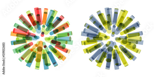 3d background, cylinders. Molecular structure, symbol. Graphic design.