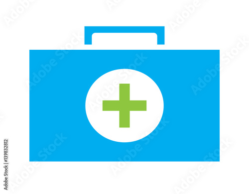 Colorful First aid kit icon vector isolated white background. Medical icons.