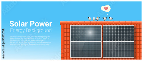Energy concept background with solar panel , vector , illustration