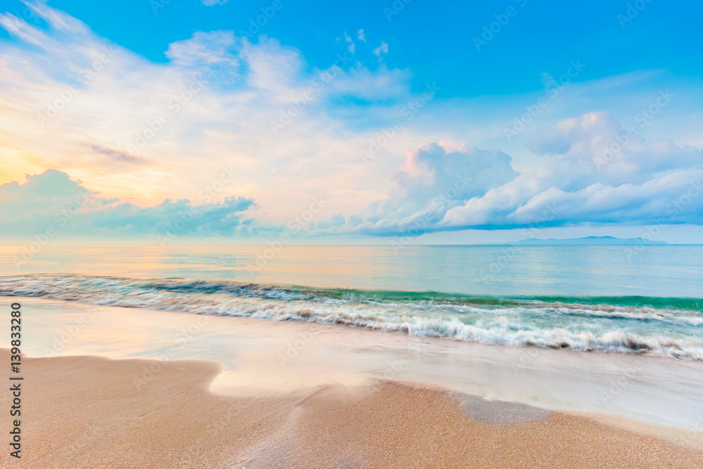beautiful sunrise on the beach in summer relaxing time