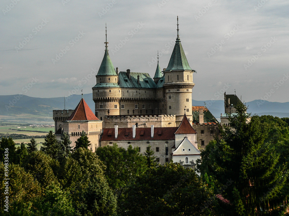Beautiful landscape of Bojnicky castle in Slovakia
