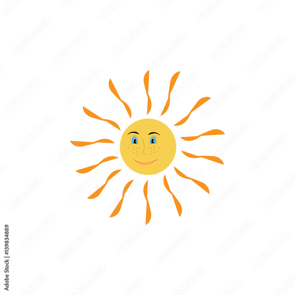 The sun sign on white background