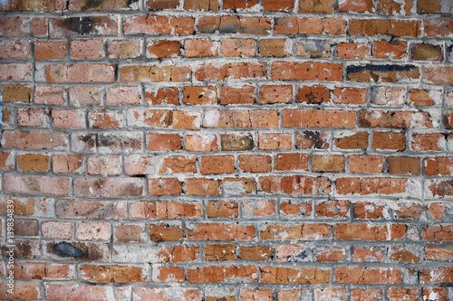 dirty wall of bricks