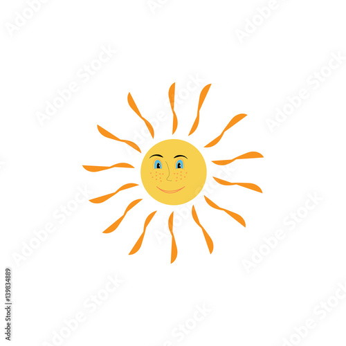 The sun sign on white background