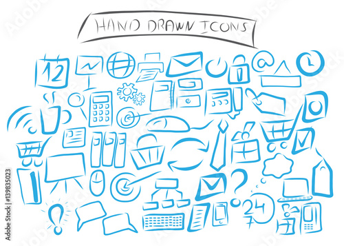 Hand drawn Business symbols set