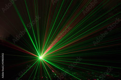 Red and Green Laser Light Rays