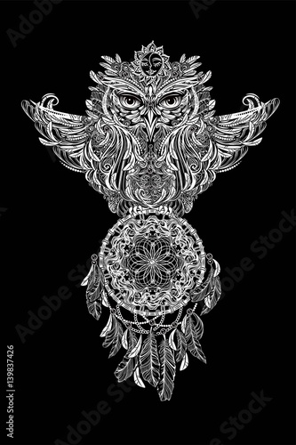 vector Owl tattoo
