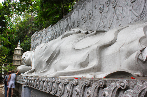 A journey through Vietnam, Nha Trang,pagoda Sean long, a large white statue of sleeping Buddha photo