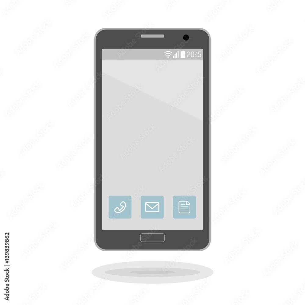 Vector icon of a modern smartphone in trendy flat style. Vector icon of a modern smartphone in trendy flat style.