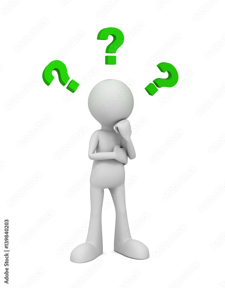 question mark and man concept 3d illustration question mark and man concept 3d illustration