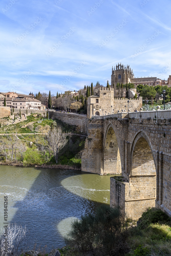 St. Martin medieval bridge in toledo. Spain.