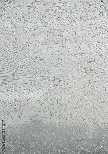 broken glass, office building