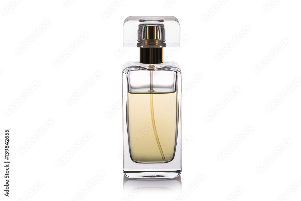 Bottle of perfume isolated of white background Bottle of perfume isolated of white background