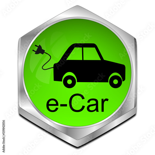 e-Car Button - 3D illustration