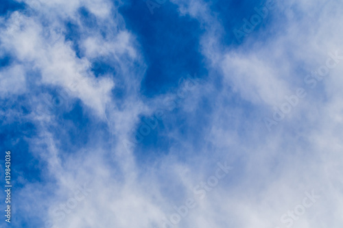 white fluffy clouds in the blue sky