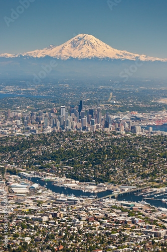 Seattle and Mount Rainier
