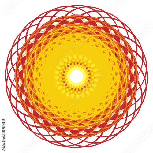 Bright mandala. Background of intersecting lines.